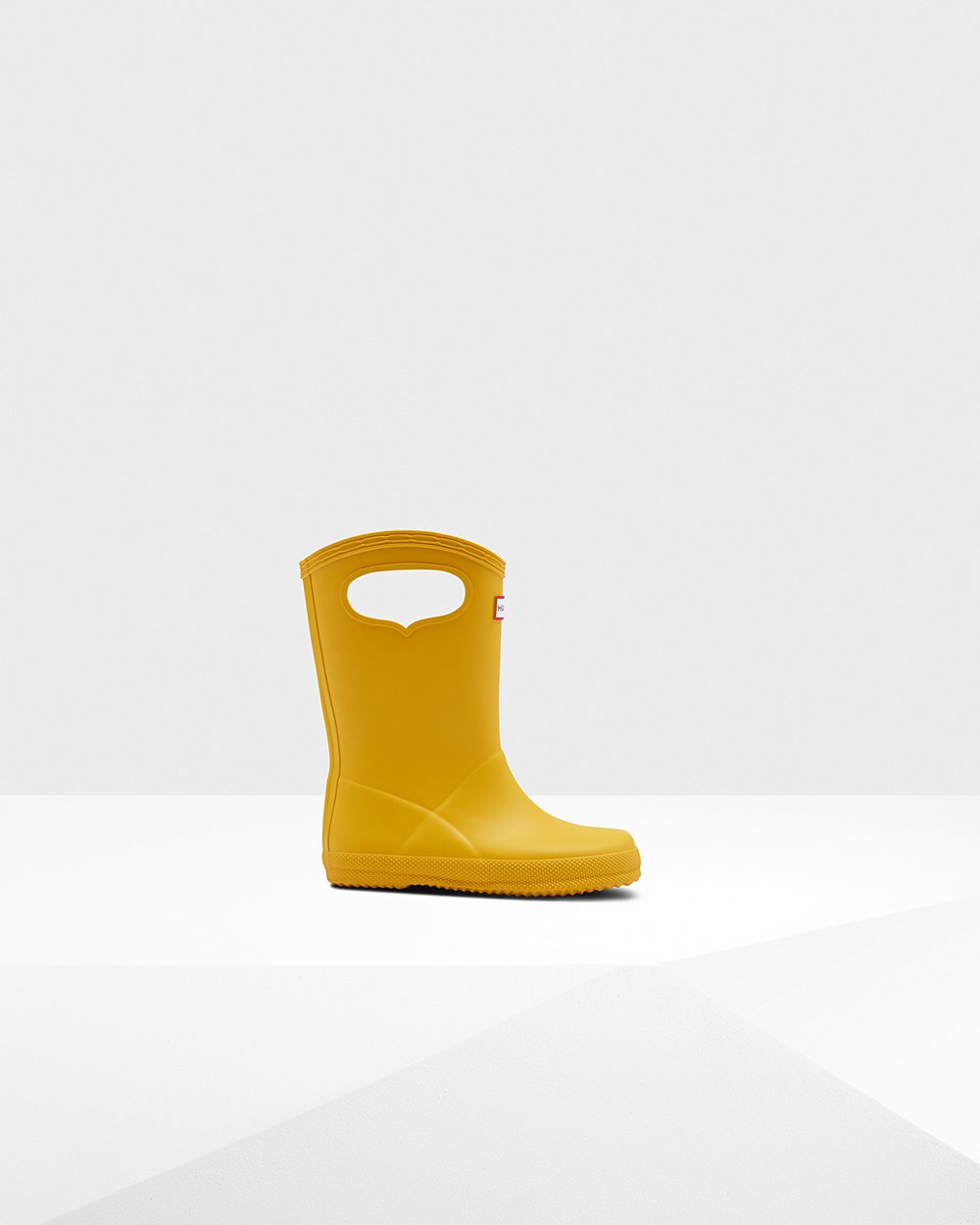 Hunter Original First Classic Grab Handle Rain Boots - On Sale Kids Yellow - HWRTDY490